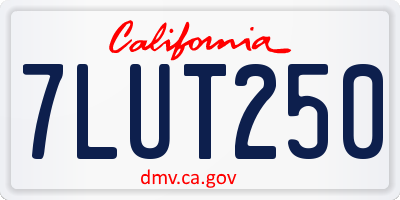 CA license plate 7LUT250