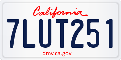 CA license plate 7LUT251