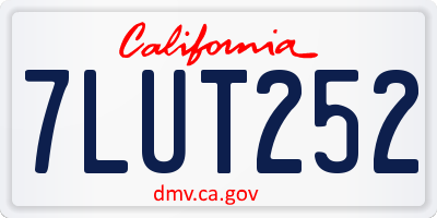 CA license plate 7LUT252