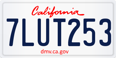 CA license plate 7LUT253