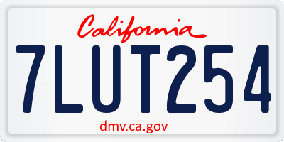 CA license plate 7LUT254