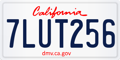 CA license plate 7LUT256