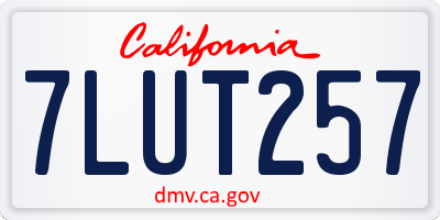 CA license plate 7LUT257
