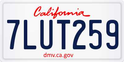 CA license plate 7LUT259