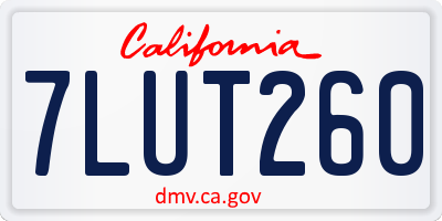 CA license plate 7LUT260