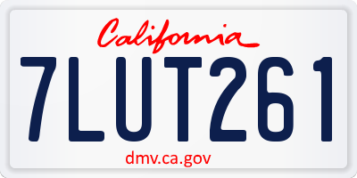 CA license plate 7LUT261