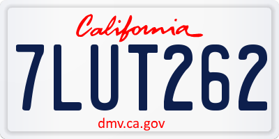 CA license plate 7LUT262