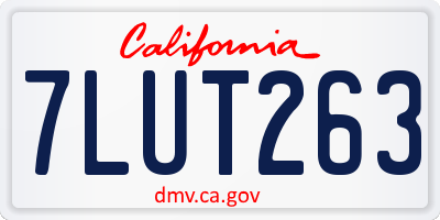 CA license plate 7LUT263