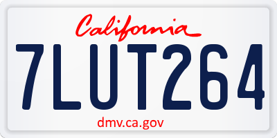 CA license plate 7LUT264
