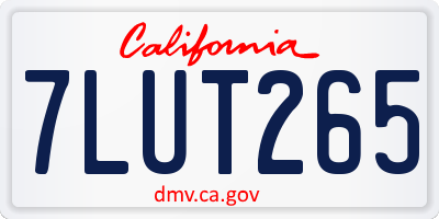 CA license plate 7LUT265