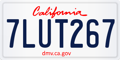 CA license plate 7LUT267