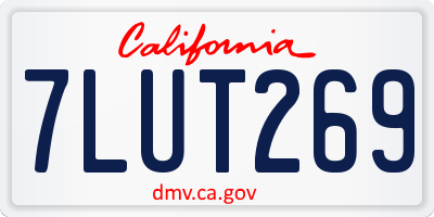 CA license plate 7LUT269
