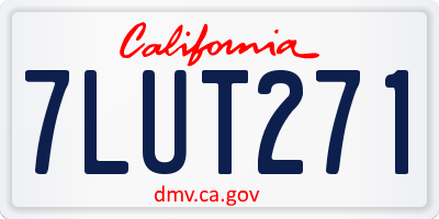 CA license plate 7LUT271
