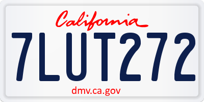 CA license plate 7LUT272