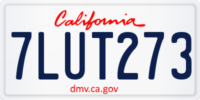 CA license plate 7LUT273