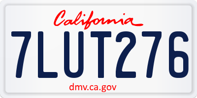 CA license plate 7LUT276