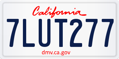 CA license plate 7LUT277
