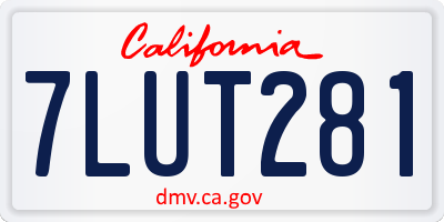 CA license plate 7LUT281
