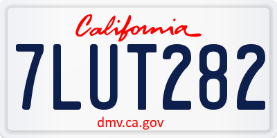 CA license plate 7LUT282
