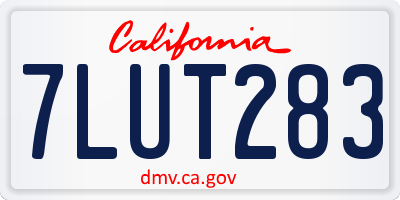 CA license plate 7LUT283