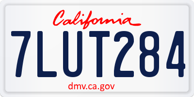CA license plate 7LUT284