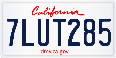 CA license plate 7LUT285