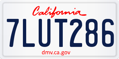 CA license plate 7LUT286