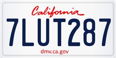 CA license plate 7LUT287