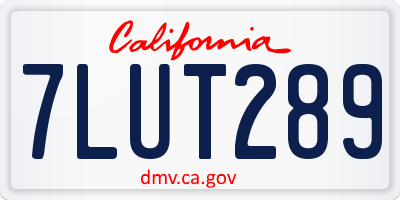 CA license plate 7LUT289