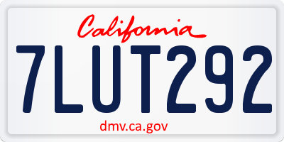 CA license plate 7LUT292