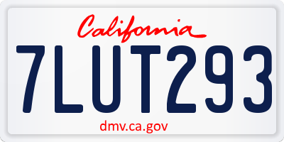 CA license plate 7LUT293