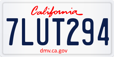 CA license plate 7LUT294
