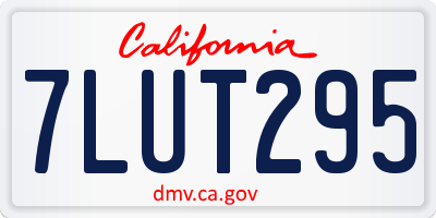 CA license plate 7LUT295