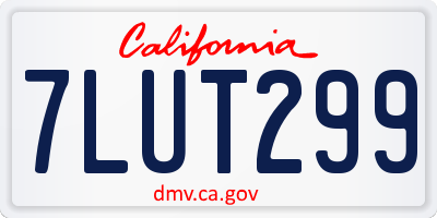 CA license plate 7LUT299