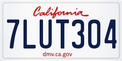 CA license plate 7LUT304