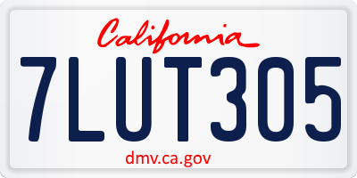 CA license plate 7LUT305