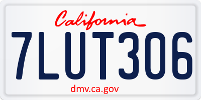 CA license plate 7LUT306