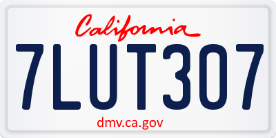 CA license plate 7LUT307