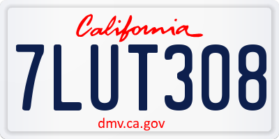 CA license plate 7LUT308