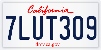 CA license plate 7LUT309