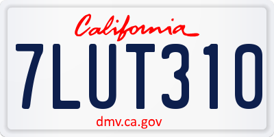 CA license plate 7LUT310