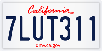 CA license plate 7LUT311