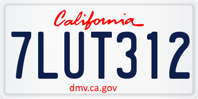 CA license plate 7LUT312
