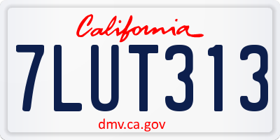 CA license plate 7LUT313