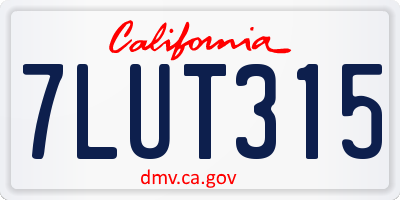 CA license plate 7LUT315