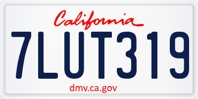 CA license plate 7LUT319
