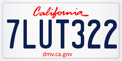 CA license plate 7LUT322