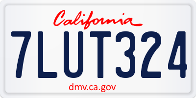 CA license plate 7LUT324