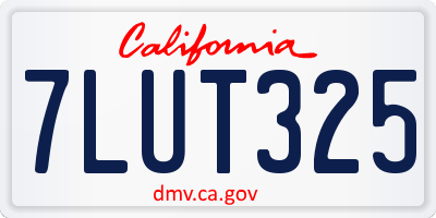 CA license plate 7LUT325