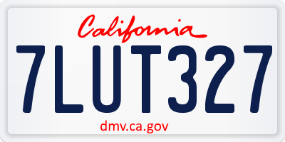 CA license plate 7LUT327